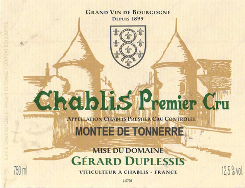 Gérard Duplessis Chablis Premier Cru Montée de Tonnerre 2012 1.5